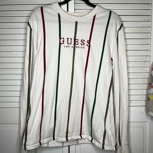 {Guess} Mens striped long sleeve tee